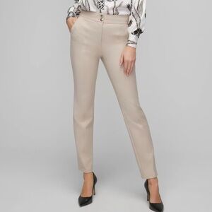 WHITE HOUSE BLACK MARKET • Women’s Tan Jolie Straight Pants Stretch Size- 12 NWT